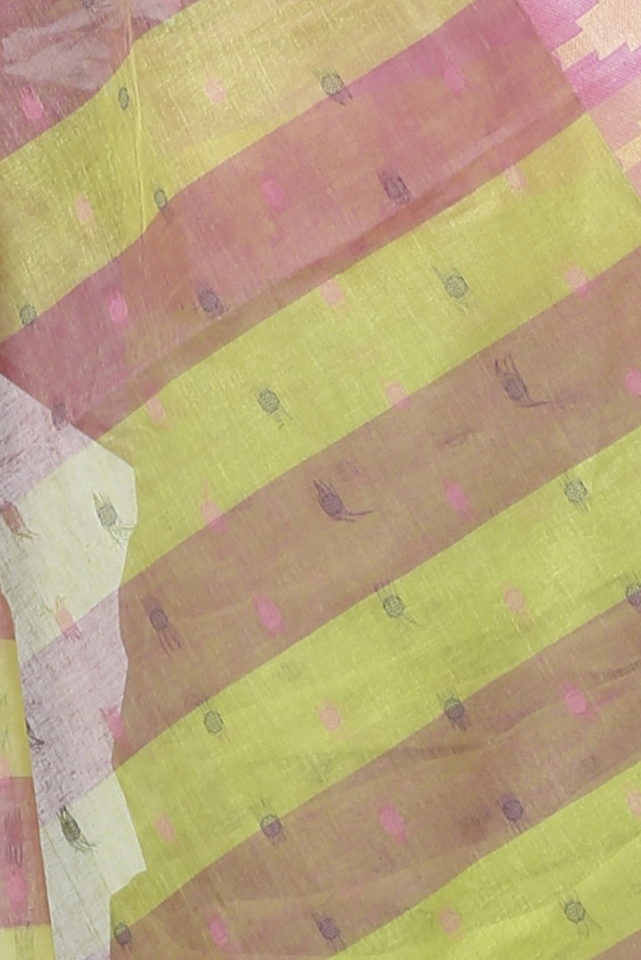 Green Pure Cotton Jamuna Tant Saree (1313)